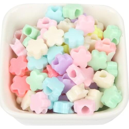 100pcs/lot Mixed Plum Bossom Acrylic Beads Charm Loose Spacer Beads For Jewelry Making DIY Needlework Bracelet Accessories