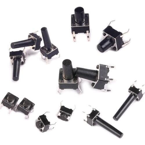 100pcs 6*6*4.3mm 5mm 6 7 8 9 10 11 12 13 14 6X6 4Pin Tactile Tact Push Button Micro Switch DIP Switches