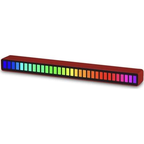 32 Bit Music Aluminum Metal Bar Voice Sound Control Audio Spectrum RGB Light LED Display Rhythm Pulse Colorful Signal