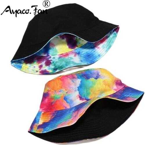 3D Dye Starry Print Men Bucket Hat Two Side Wear Sunhat Women Outdoor Travel Beach Caps Fishermen Hats Unisex Hip Hop Female Cap