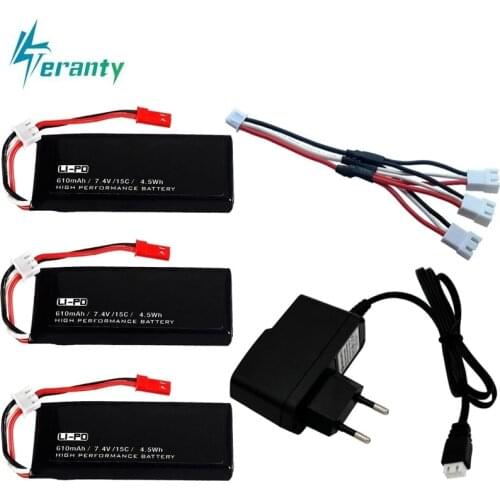 7.4V 610mah lipo battery with charger for Hubsan X4 H502S H502E H216A Drone 7.4v battery for RC Quadcopter Spare Parts