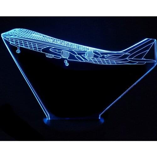 7 Colorful Airplane Model 3D Lamp Acrylic LED Night Light USB Touch Sensor Light Children Night Lamp Bedroom Light Kids Gifts