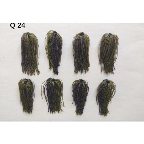 8 Bundles 50 Strands Silicone Skirts Wire Fishing Accessories For Buzzbait SpinnerBait Jig Bass Lure Q 24