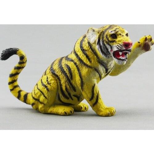 America 3AAA brand bulk simulation wild animal toy tiger toy model of childrens toys model Lift claw tiger model