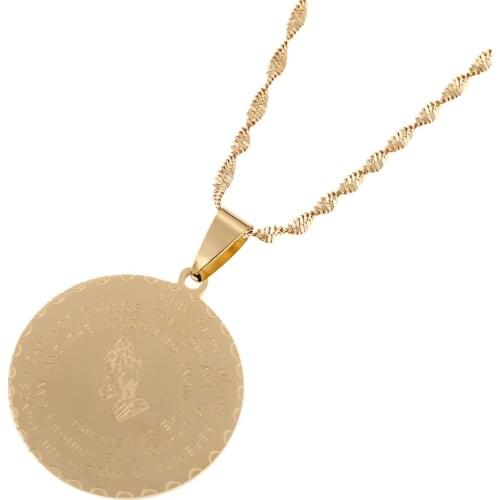 Bible Verse Prayer Jewelry Praying Hands Jewelry Coin Medal Christian Lords Prayer Jewelry