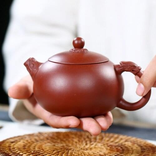 Yixing Dragon Xishi Teapot Mud Dahongpao Master Handmade Kung Fu Kettle Send Gift Box