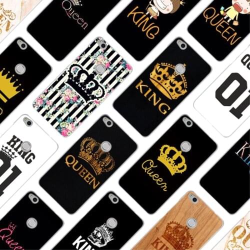 MLLSE King Queen 01 Brand Couple Fashion Case Cover for Huawei NOVA 3 3i 4 Honor V20 8X 8A 7A Pro 7X 7C 7S 8 9 10 Lite Play Hot