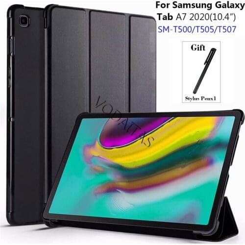 Tablet case for Samsung Galaxy Tab A7 10.4" 2020 PU Leather Tri-fold protective sleeve Soft Cover Ultra thin for SM-T500 SM-T505