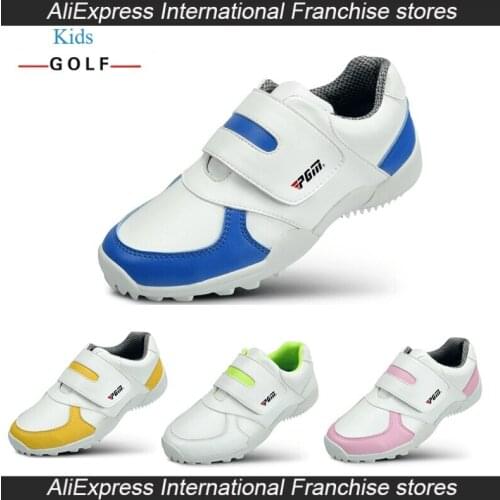 Kids Soft Microfiber Leather Sneackers boys girls blue pink tennis Children golf shoes breathable non-slip multi-color optional