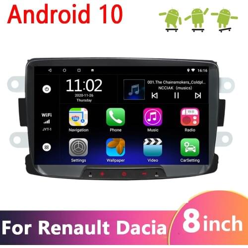 Double 2 DIN Android 10.0 Car GPS Navigation Radio Player For Renault Duster Dacia Logon Sandero Lodgy Capture Symbol Duster Doc