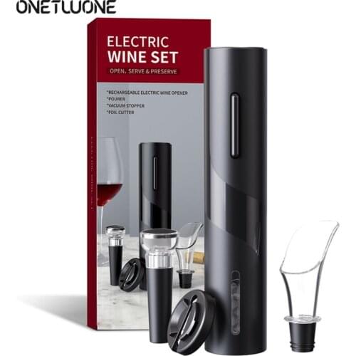 Electric Wine Opener Automatic Corkscrew Foil Cutter Set USB Rechargeable Wine Bottle Opener Kitchen Tool Can Opener