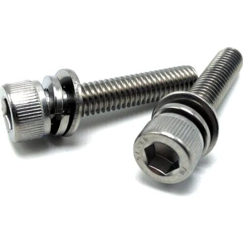 M3-M10 Hexagon Socket Head Cap Bolt With Washer ,304 Stainless Steel Screw With Double Washers ,A020