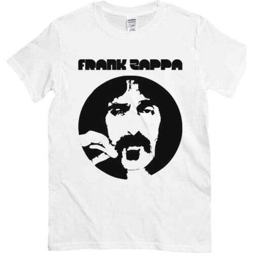T-Shirt Frank Zappa, White T-Shirt, Logo, Psychedelic Rock Music 70 years- Solid Color