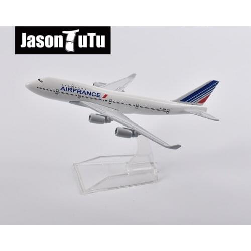 JASON TUTU 16cm France Boeing 747 Airplane Model Plane Model Aircraft Diecast Metal 1/400 Scale Planes Factory Wholesale Dropshi