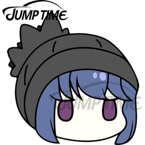 JumpTime 13 x 9cm For Yuru Camp Rin Shima Chibi Car Sticker Motorcycle Helmet Family Creative Personality Waterproof Trunk Decal