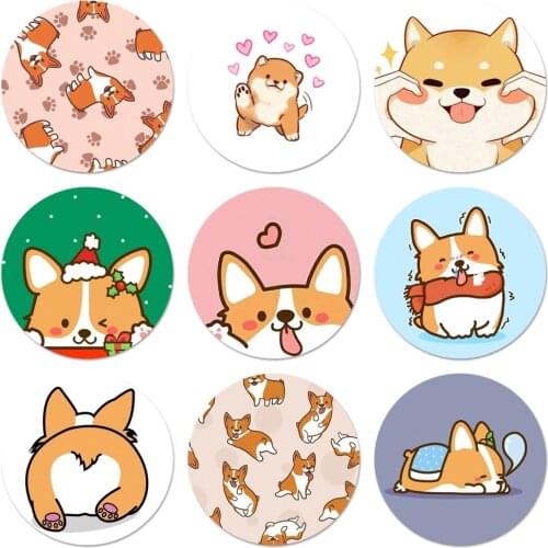 Cartoon Cute Corgi Dog Badge Brooch Pin Accessories For Clothes Backpack Decoration gift 58mm