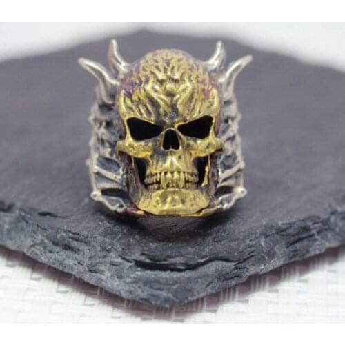 925 STERLING SILVER Skull hiphop men punk biker rings Ring jewelry A5016