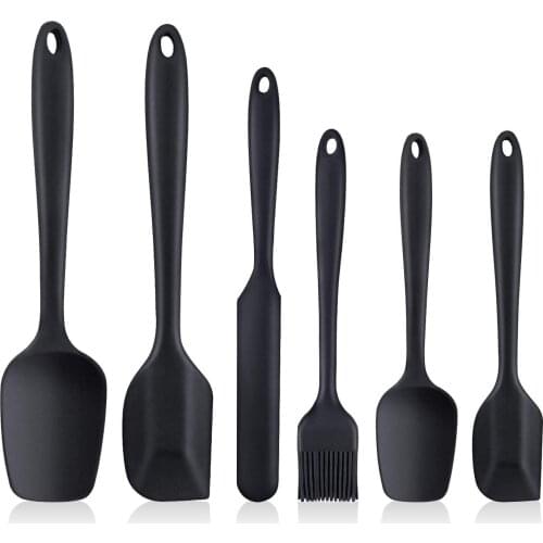 6PC Kitchen Spatula Set Baking Tools Pastry Making Cookware Silicone Spatula BPA Free High Temperature Kitchen Accessories