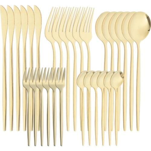 30pcs Stainless Steel Cutlery Set For Kitchen Dinnerware Knife Fork Spoon Set Hotel Travel Cutlery Set Tableware Set Of Dishes