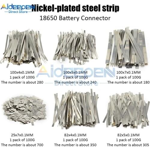 700Pcs/set Nickel Plated Steel Strip 0.1x3/4/5/7/8/10MM Nickel Plate Strap Strip Sheets Connector For 18650 Li-ion Battery