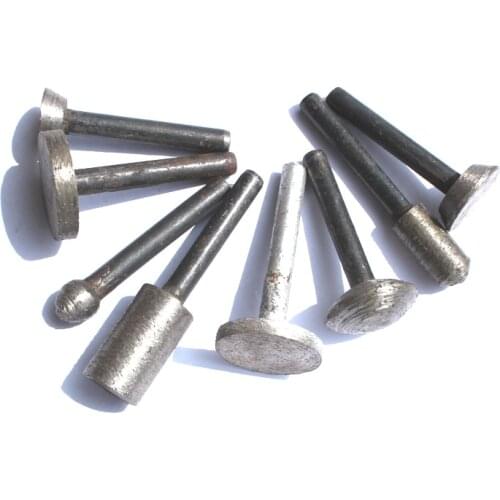 New 8kind 46# Diamond Sintered Grinding Head Mounted Points T Ball Cone Cylindrical Wheel Stone Carving Grinding 6mm Shank