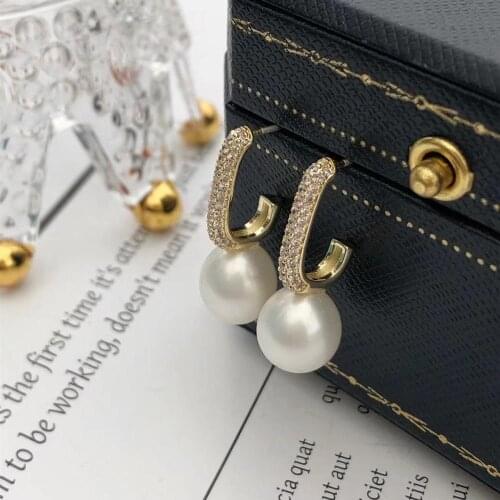 New Fresh Water Pearls Earrings Sterling 925 Silver for Women Engagement Wedding Party Gifts Jewelry