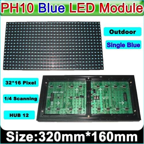 P10 Blue Outdoor LED Display Module,p10 Blue LED Panel,Message Board,Brand Sign,Waterproof,High Brightness