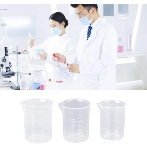 3 Pcs/set Plastic Measuring Cup Laboratory Work Experiment Measuring Jigger Jug with Numerical Graduations