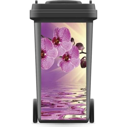 DIY Creative 3D Rubbish Bin Sticker Riverside Orchid Wall Mural Wall Print Decal Removable self adhesive Kitchen Accessories