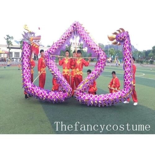18m adult size 10 player Dragon dance costume Mascot costume Stage Prop Chinese culture Spring festival celebration