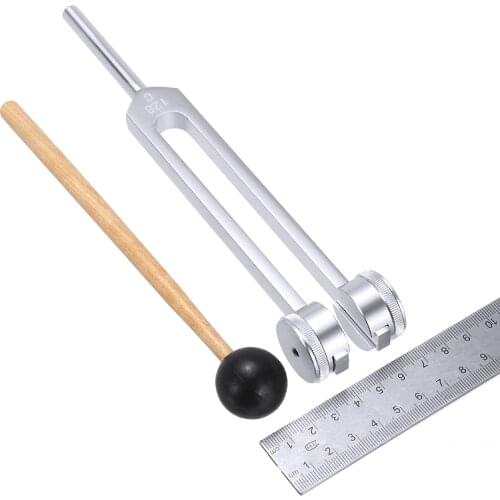 1 Set 128HZ Frequency Tuning Fork Medical Tuning Fork Chakra Hammer Ball Diagnostic Health Care Tool for Testing Patient Hearing
