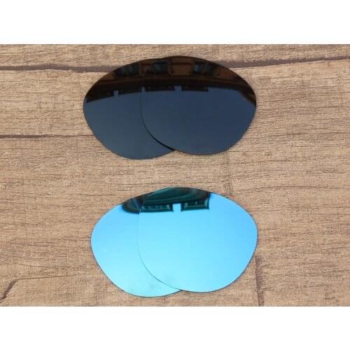 Vonxyz 2 Pairs Stealth Black & Ice Mirror Polycarbonate Replacement Lenses for-Oakley Garage Rock Frame