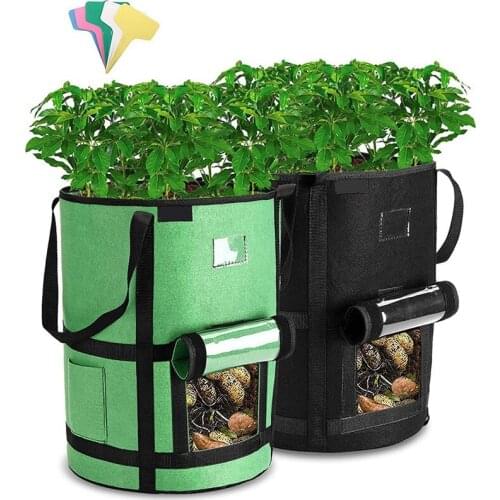 Potato Grow Bags 2 Pack 7 Gallon Potato Growing Bags Vegetable Grow Bags with Flap and Handles for Plant,Potato,Tomato