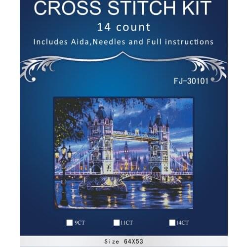 Top Quality Lovely Hot Sell Counted Cross Stitch Kit Old World Holiday Ornaments Similar DMC fj-30101 France bridge