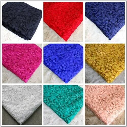 1 Meter thickening elastic lace fabric 11 Colors leaves flower 150cm DIY shirt wedding dress clothes hollow out accessories