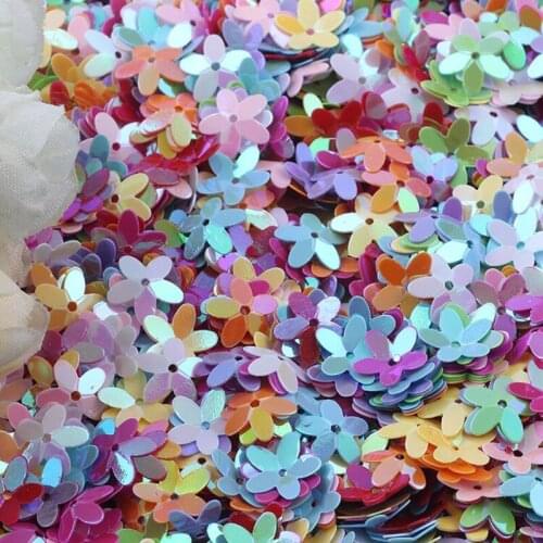 20g/lot Sequin Matte White Color 10mm Cup Five Finger Flower Sequins Paillettes Sewing Wedding Craft Women Garments Accessories