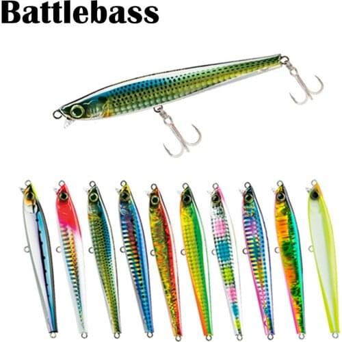 2021 NEW 1 pcs Bait Bionic Bait Long Cast Submersion Mino Sea Fishing Fake 105mm/30g White Perch with Bump Bass