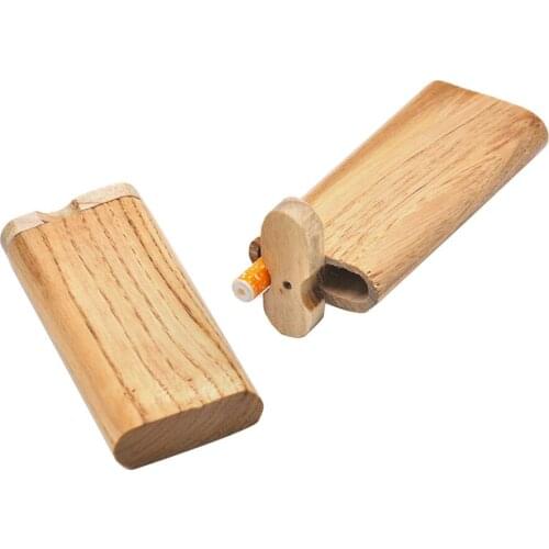 50pcs One Hitter Dugout Pipe Kit Handmade Wood Dugout with Digger Aluminium One hitter Bat Cigarette Filters Smoking Pipes #4309