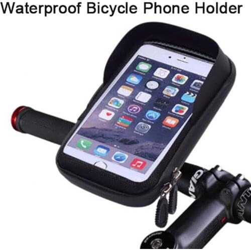 6.4 inch Waterproof Bicycle Phone Holder Stand Motorcycle Handlebar Mount Bag Cases Universal Bike Scooter Cell Phone Bracket