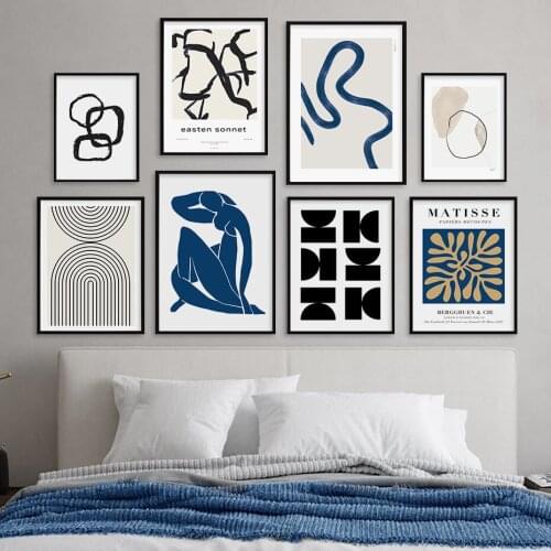 Abstract Line Matisse Exhibition Floral Boho Poster Canvas Paintings Wall Print Art Picture Living Room Home Gallery Decoration