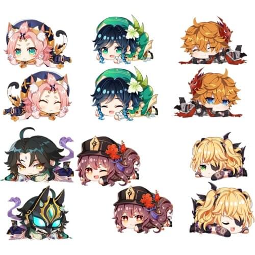 45cm Genshin Impact Anime Plush Pillow Sofa Cushion Paimon Amber Lumine Keqing Klee Barbara Cartoon Manga Plush Toy Stuffed Gift