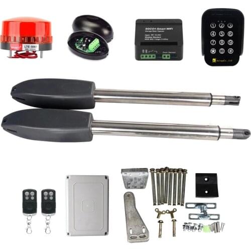 400Kg Automatic Swing Gate Opener with WIFI Remote Control Wireless Keypad Electric Swing Door Operator Motor Access Control