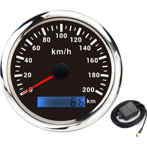 New GPS Speedometer Gauge 120km/h 200km/h With GPS Antenna Red Backlight 85MM Car Gauge Fit For Motorcycle Boat Auto