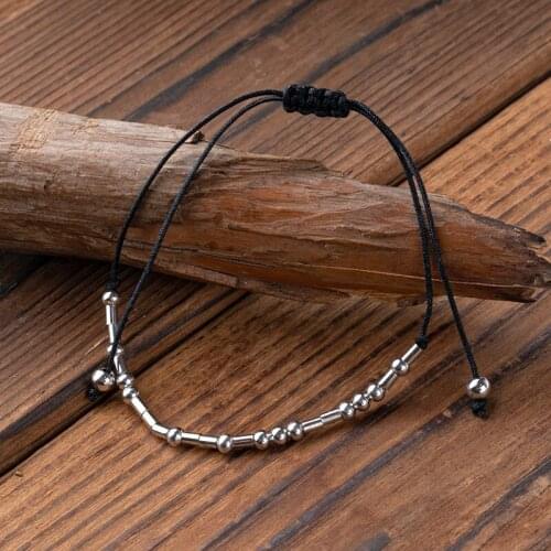 Morse Code Alphanumeric Couple Bracelet Charm Bracelet Engraved Bracelet Jewelry Valentines Day Gift
