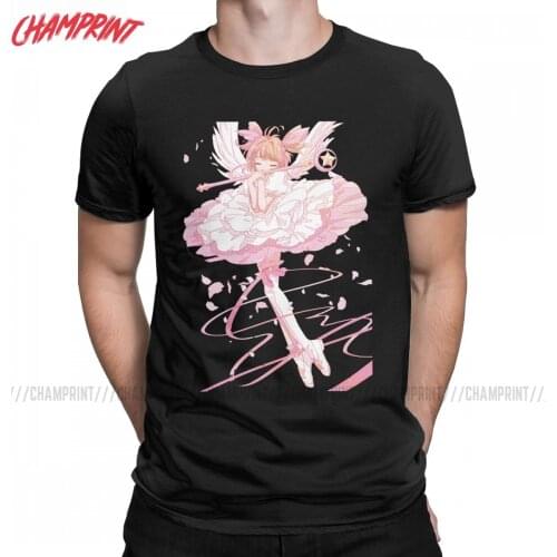 Cardcaptor Sakura Magical Princess T Shirts Men Pure Cotton Funny T-Shirt Crew Neck Card Captor Tees Short Sleeve Tops Unique
