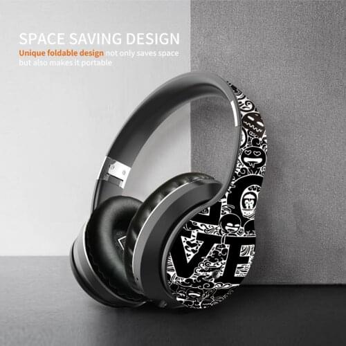 EL-B1 Wireless Headphones Bluetooth Stereo Sports Headset Gaming Headset Graffiti Foldable Telescopic Earphones With Mic