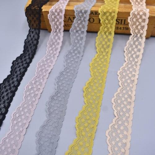 Elastic Lace Ribbon Tape Tulle Lace Stretch Lace Trim Embroidered Underwear Costume African Lace Fabric for Sewing Accessories