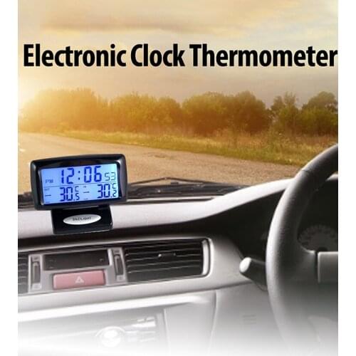 Hot Sale Car Thermometer Digital Clock Car Dual Thermometer 2-in-1 Automobile Clock Luminous Display Thermometer Car Accessories