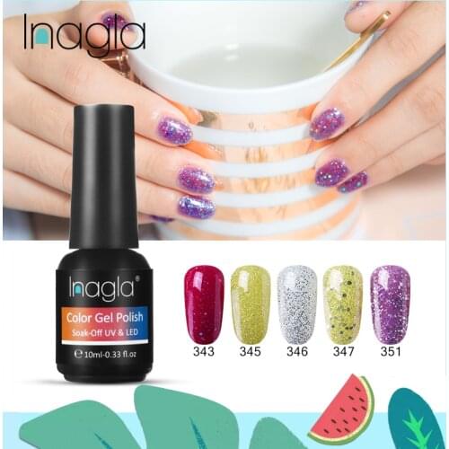 Inagla 10ml Gelpolish Classic Gel Nail Polish Nail Art Design Manicure Soak Off UV & LED Lamp Hybrid Top Base Coat Enamel