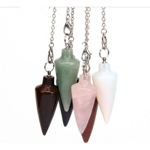Nes 1pcs Pendant Arrow Shape Quartzs Bullet Pendulum Natural Stone Reiki Pendant For DIY Making Necklace Accessories Suspension